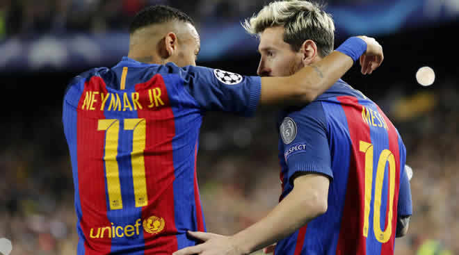 Neymar dan Lionel Messi