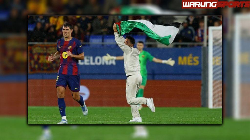 Bendera Palestina Berkibar di Stadion Saat Barcelona vs Getafe