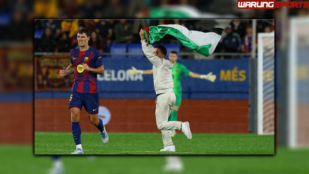 Bendera Palestina Berkibar di Stadion Saat Barcelona vs Getafe